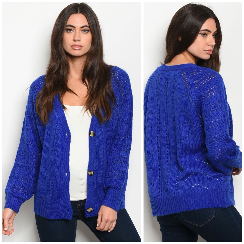 3-Pack Royal Blue Knit Cardigan